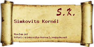 Simkovits Kornél névjegykártya